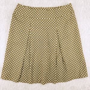Talbots Pleated A-line Skirt Sz 12 Geometric Print Lined Knee Length Classic